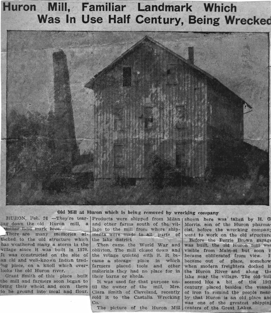 Explore Huron History Early Industry